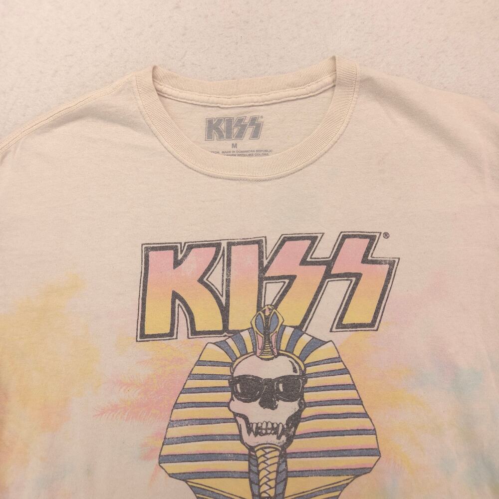 Kiss Hot Shade Tour 1990 Band Crew Neck T Shirt Mens Size Medium M Tie Dye
